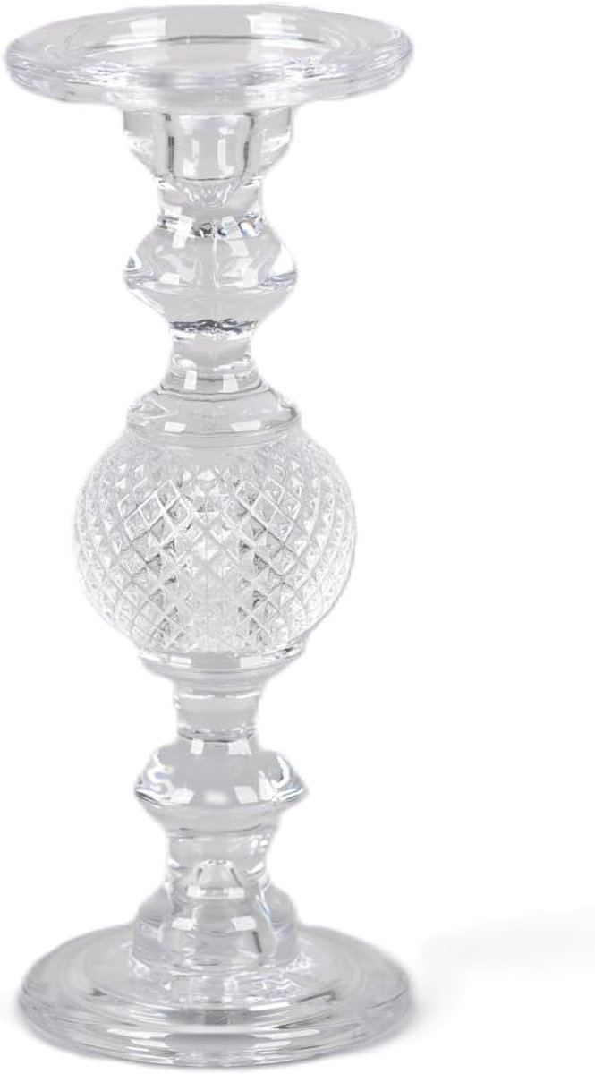 Kaarsenhouder glas D 11,5 cm H 29 cm - modern design - sfeervolle decoratie - perfect voor tafel - SnelShoppen