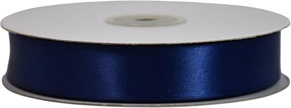 Bandjes met dubbele breedte 25 mm BOBINA rol lengte 50 meter Lint Satijn (BLU)