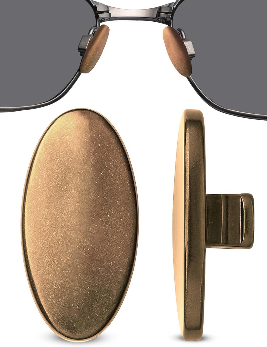 Titanium-brillen neuspads | Ovale, antislip neuspads voor brillen | 13mm Slide-in gemakkelijk te vervangen en comfortabel om te dragen 1paar in roségouden afwerking