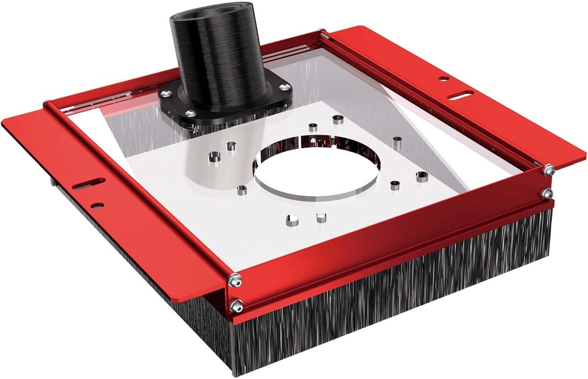 Stofafscheiderafdekking voor platte freessleden, 2-15/32 inch stofverzamelinterface, stofzuiger verbinden, accessoires voor het afvlakken van de plaat compatibel met de meeste routers