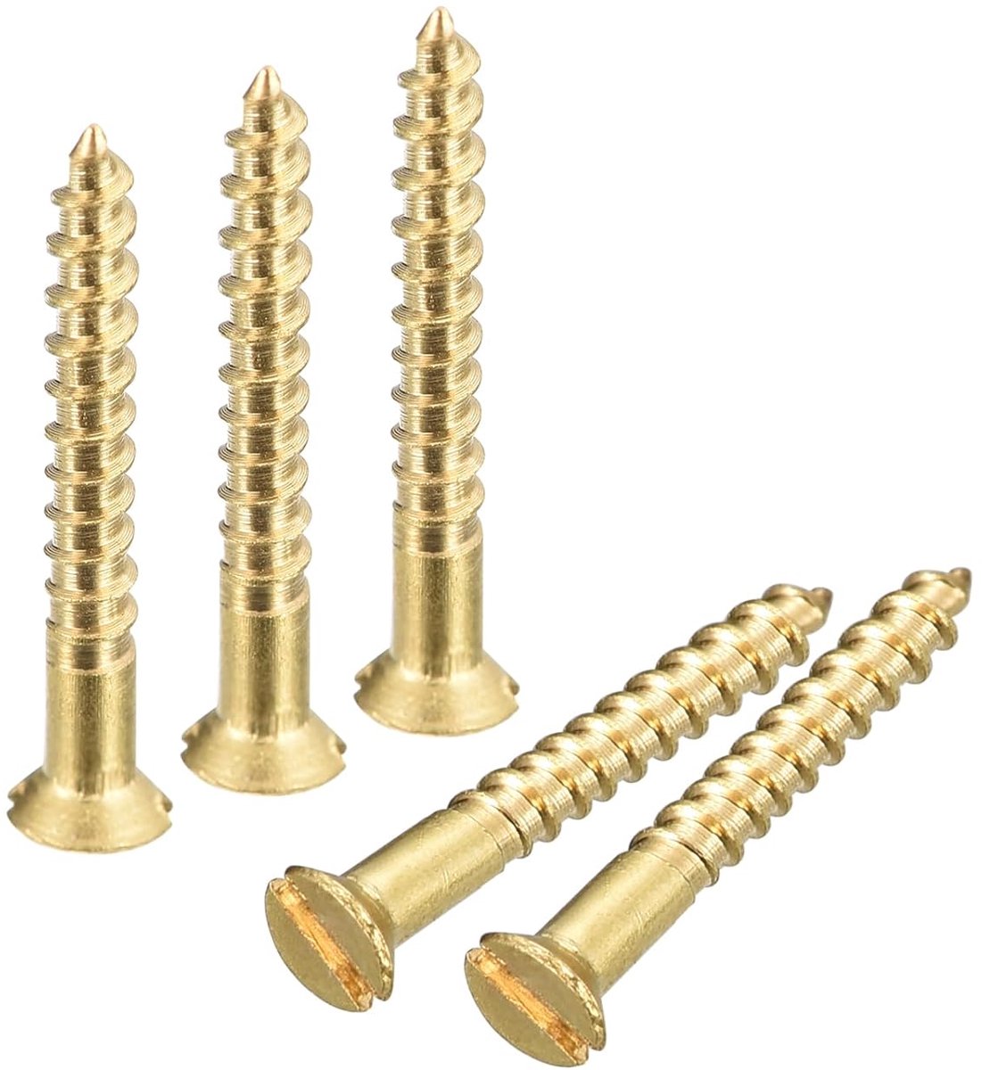 Houtschroeven, 40 stuks M2 x 16 mm sleufaandrijving, verzonken kop, zelftappende schroeven voor houtbewerking meubels