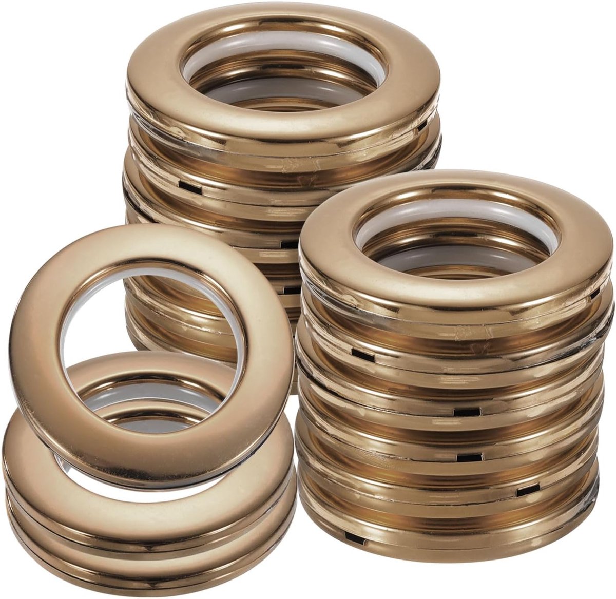 Gordijnringen, 1-5/7 inch (42 mm) Id gordijnringen voor geluidsarme schuifraamgordijnen, slaapkamer, badkamer, grijs
