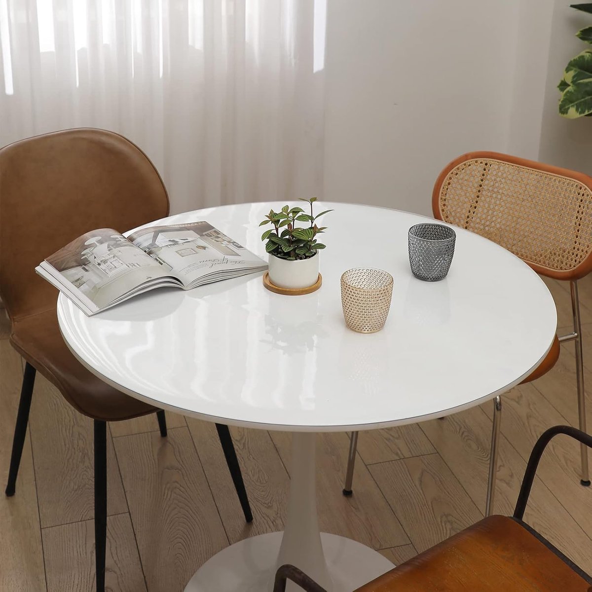 Transparant, tafelbescherming, diameter 120 cm, PVC, transparant tafelkleed, transparant tafelkleed, plastic tafelfolie, 2 mm dik, waterdicht, krimpt niet, geurloos, op maat (dikte 2 mm, Ø 120 cm)