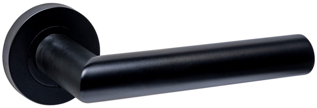 Intersteel Deurkruk Sicura zonder blokkeer mechanisme op rozet verdekt ø53x10mm met nokken zwart