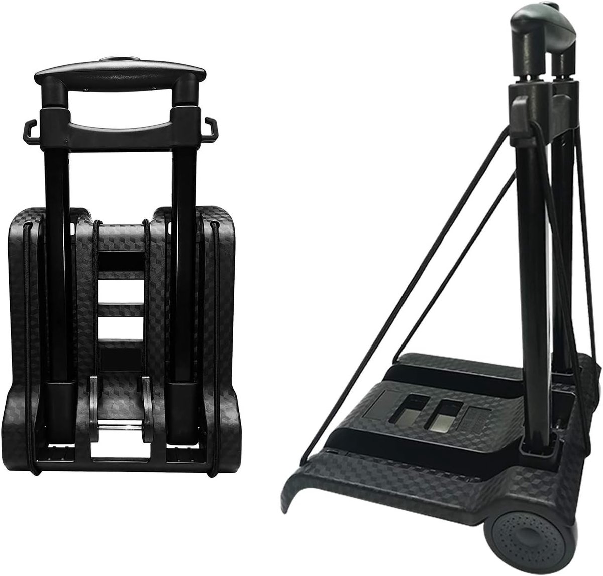 Steekwagen, met geruisloze, slijtvaste PVC-wielen en verstelbare dissel, 40 kg/88 lbs capaciteit en lichtgewicht (3,1 lbs), draagbare en duurzame trolley compacte multifunctionele wagen
