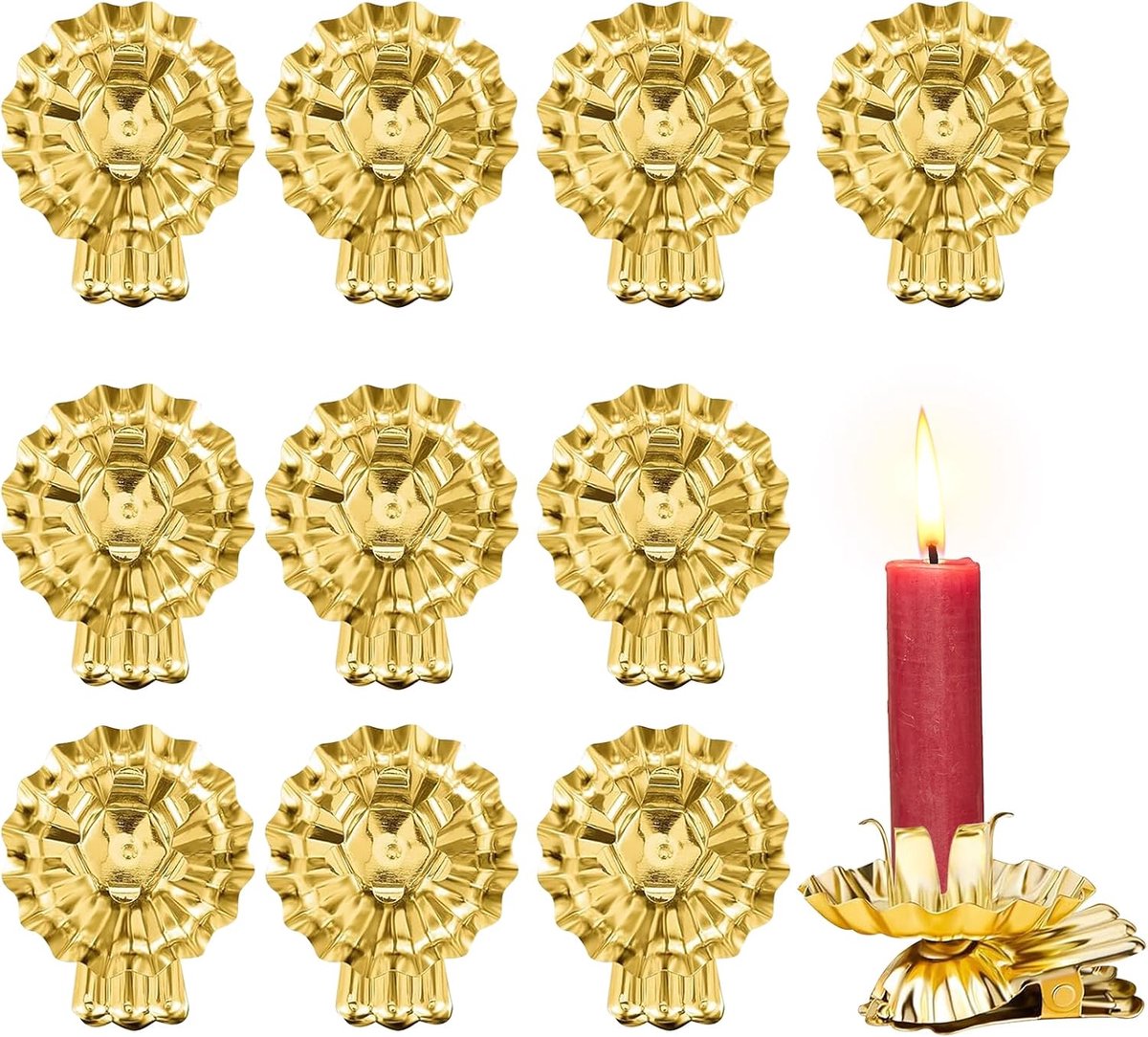 10 stuks boomkaarsenhouders, clips, mini-kaarsenhouders voor kerstboom, mini-kaarsenhouder voor kerstboomkaarsen, voor boomkaarsen, verjaardag, kerstdecoratie