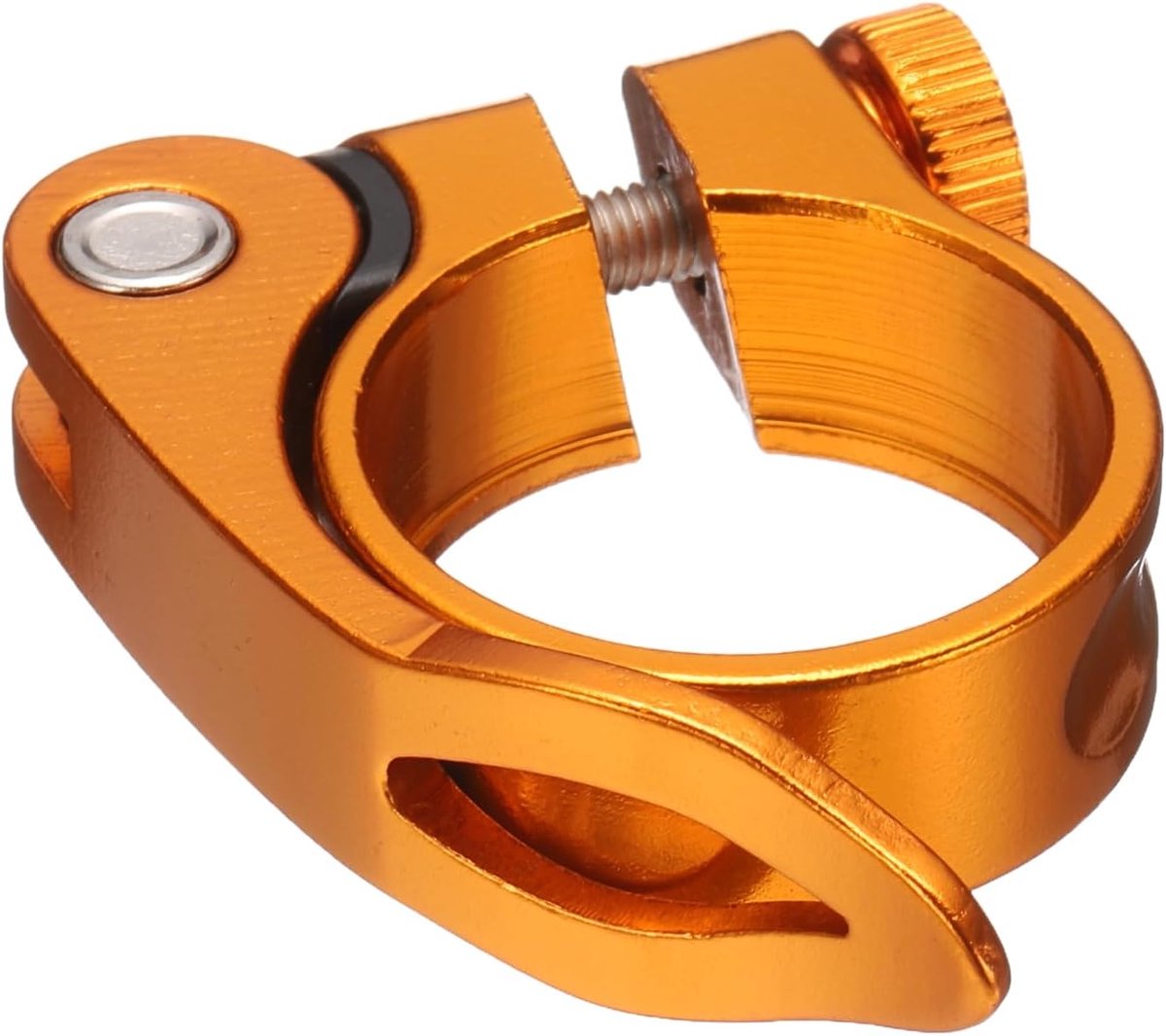 Fietszadelsteunklem, 31,8 mm, aluminiumlegering, fiets-snelspanner, zadelsteunkraag voor diameter 27,2 tot 28,6 mm, voor fiets, mountainbike, racefiets, zadelpen, goud