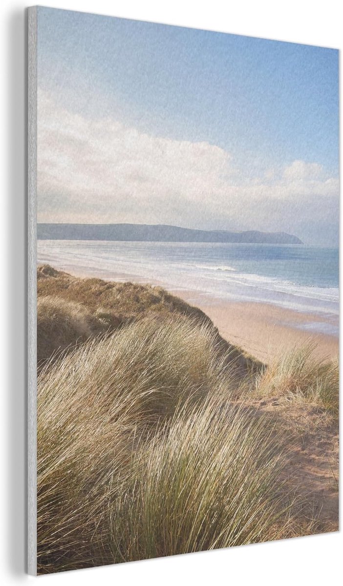 Vilten Wanddecoratie 60x80 cm Kamer Decoratie Woonkamer Slaapkamer Room Decor Wanddeco Felt Wall Art Duin - Strand - Water