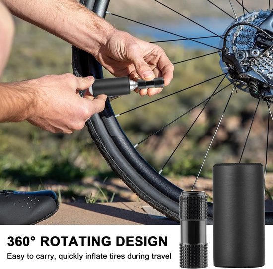 Fiets Luchtpomp Adapter - Ventiel Opzetstuk - Banden Oppompen - 360 Graden Flexibel - 3.8 x 1.3 cm - Zwart — afbeelding 5
