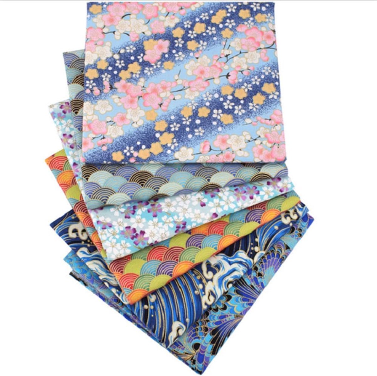 Stof Japanse stijl patchwork katoenen stofpakketten met bloemenpatroon bronzing stoffen voor het naaien decoratieve stof kleding patchwork-stof 7#6 stuks 40 x 50 cm