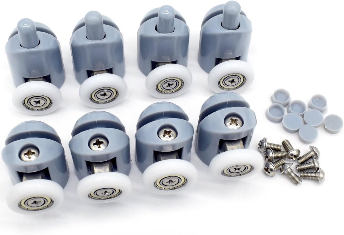Wielen voor douchedeur, onder en boven, 8 stuks, diameter 22 mm