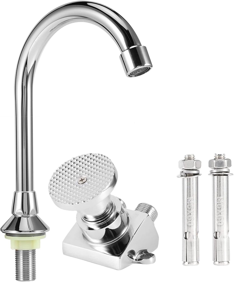 Kraan, Koper Vloer Gemonteerd Voetpedaal Wastafel Kraan Gootsteen Tap Set Voetpedaal Maat Ca. 6.5X6X9Cm Voor Huishoudelijk Laboratorium