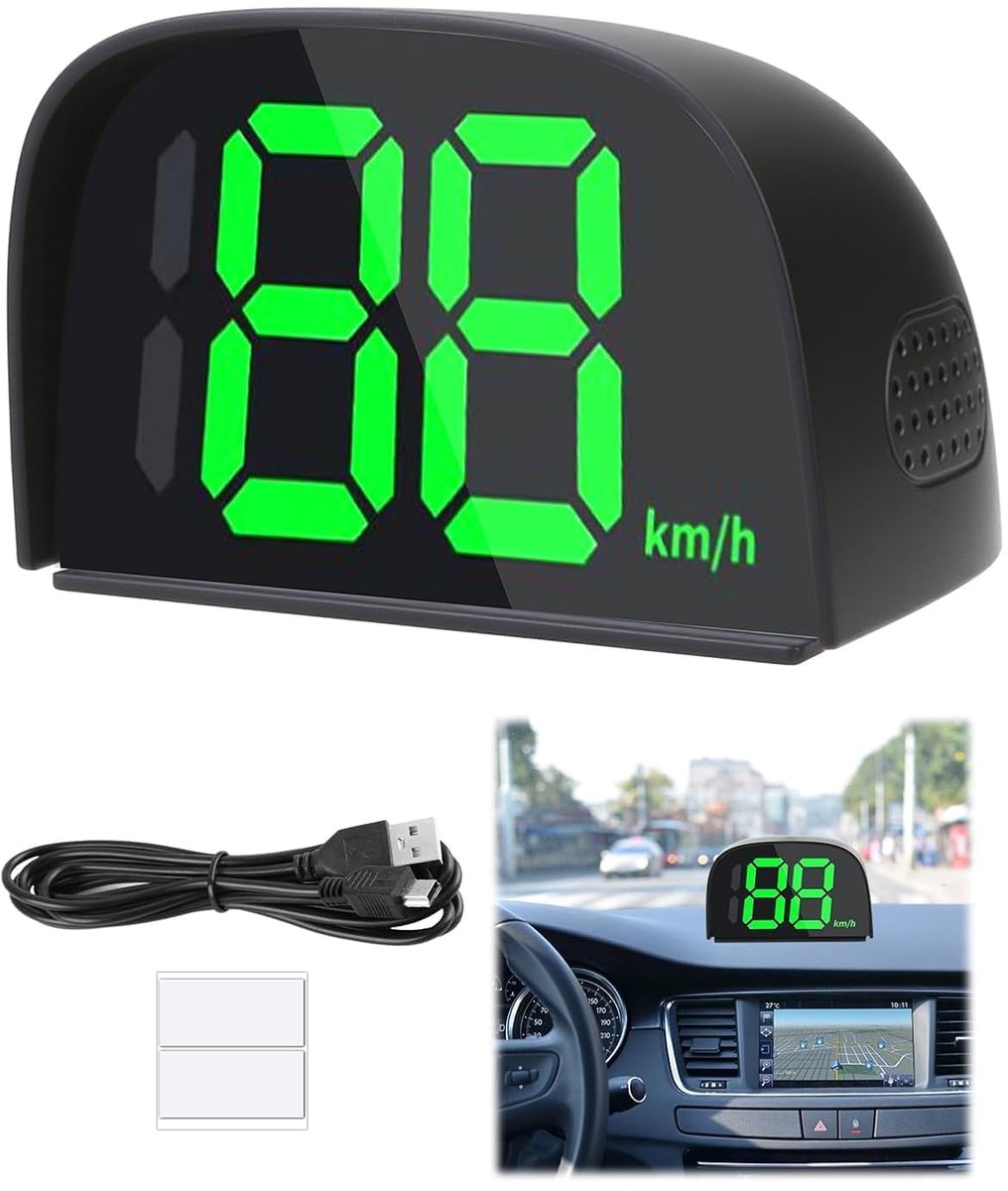 Digitale snelheidsmeter met HUD display - GPS voor auto, motorfiets, fiets - duidelijke weergave dag en nacht - SnelShoppen