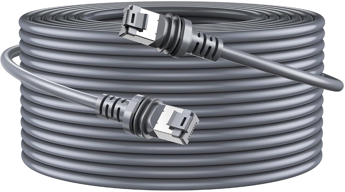 Gen 3 Kabel 30M Vervanging | Buitenbestendige Waterdichte Ethernetkabel Compatibel met Starlink V2 V3 Rechthoekige Satelliet Schotel | 26AWG Hogesnelheids Netwerkkabel