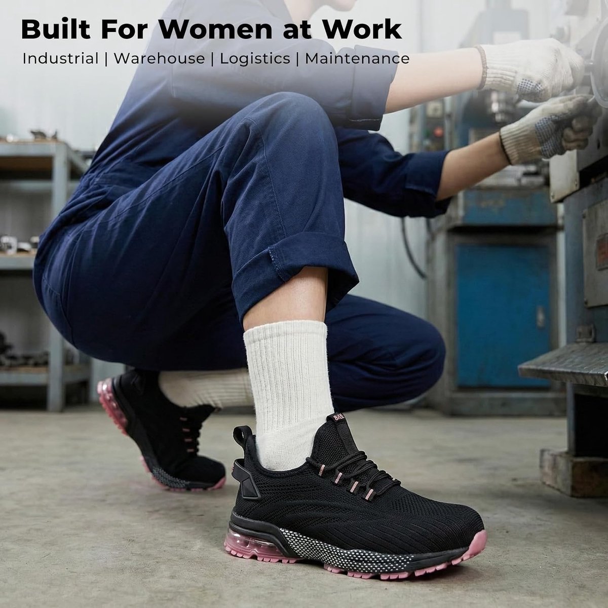 Veiligheidsschoenen Dames EU 35-41 - Lichtgewicht - Antislip - Comfortabel voor dagelijks gebruik - SnelShoppen