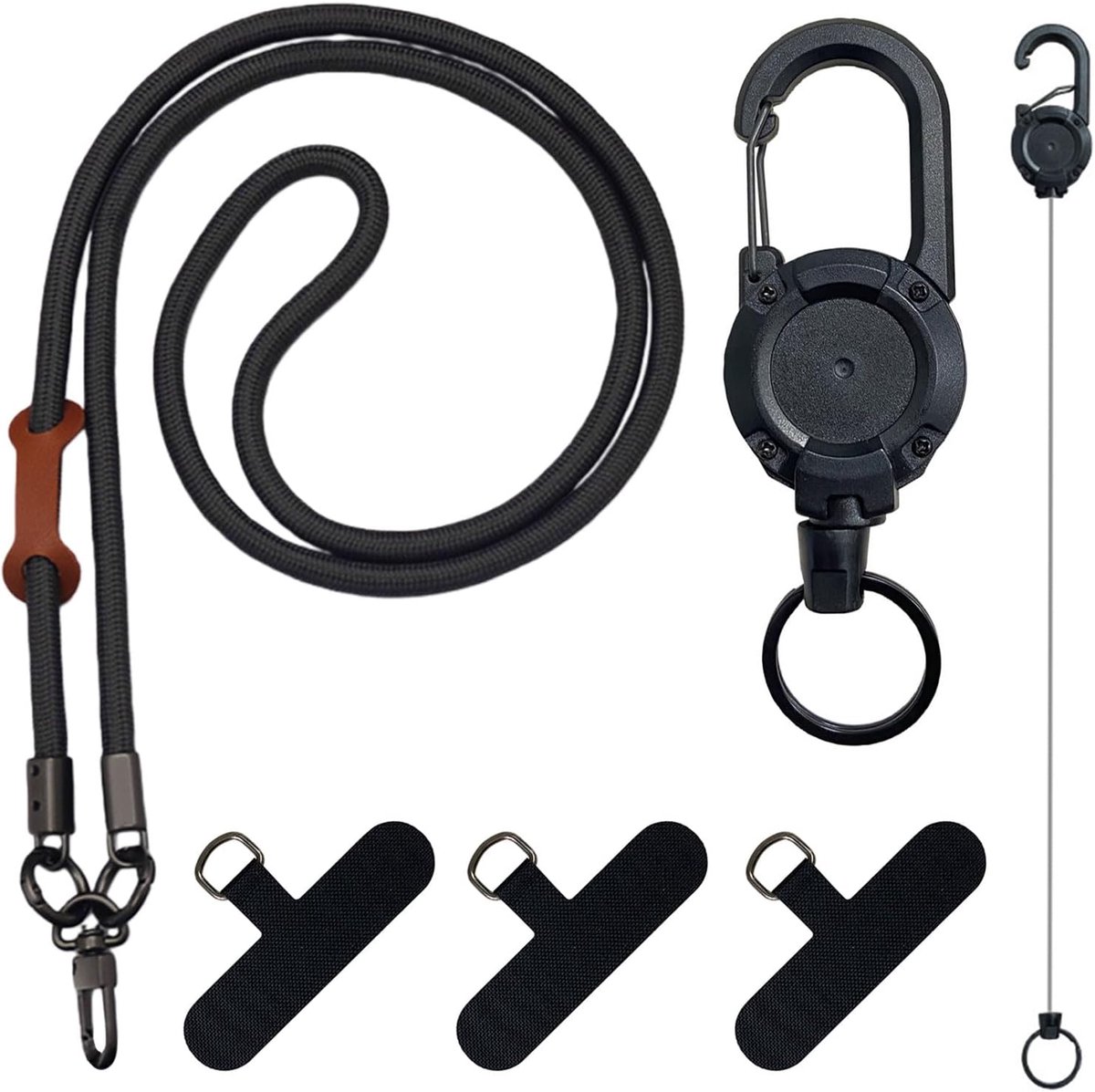Thijox - Diefstalbestendige Telefoonband met Riemclip - Intrekbare Telefoonhouder met Staalkabel - Ideaal voor Reizen, Wandelen, Werk en Muziekfestiva
