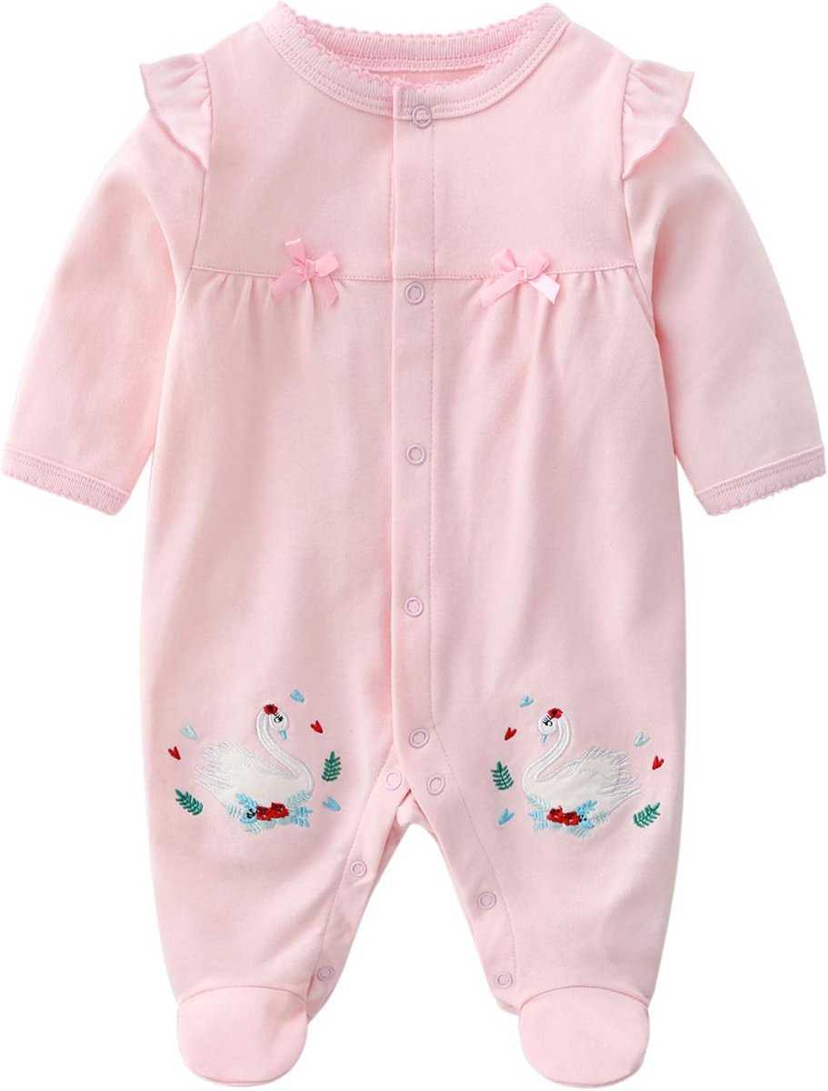 Bodysuit baby meisje 0-12 maanden - katoen - lange mouwen - comfortabel voor elke dag - SnelShoppen