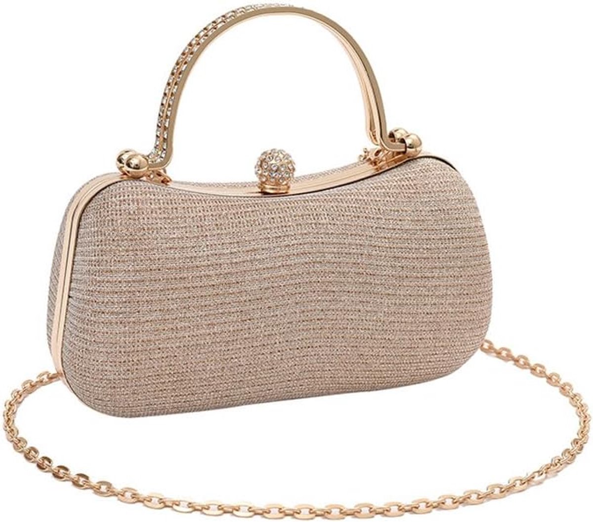 Clutch tas hard shell - elegante vintage handtas - sparkling avondtas - perfect voor feesten - SnelShoppen