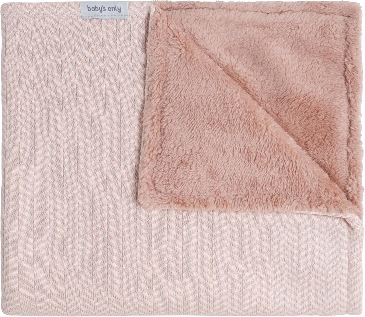 SnelShoppen - Babydekentje - Teddy - 100x135 cm - Blush/Ecru - Warm en Comfortabel voor Babybedje - Wasbaar en Kleurecht - Mix & Match