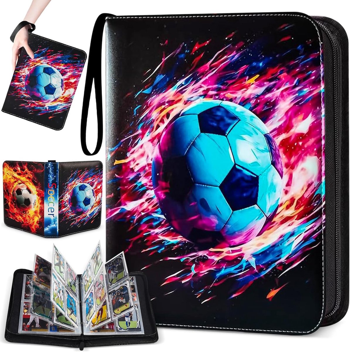 Verzamelalbum voor voetbalkaarten - 50 pagina's - 400 kaarten - Hoge kwaliteit - Perfect voor elke verzameling - ShopVlot