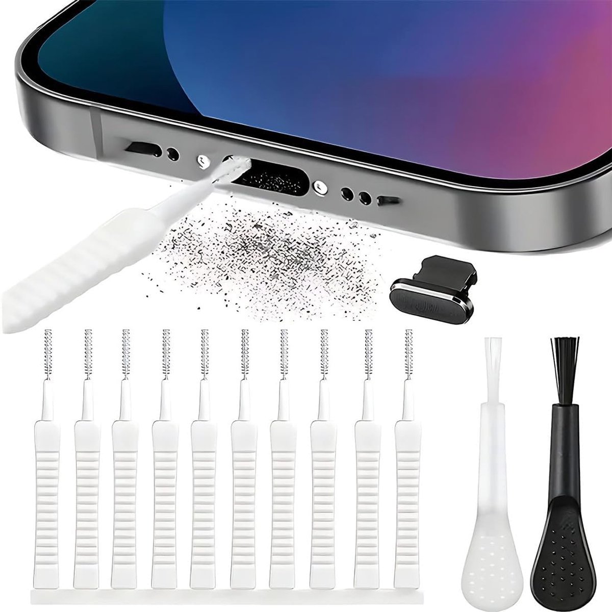 Mobiele telefoon reinigingskit 13-delig - USB C stof verwijderingsset - ShopVlot