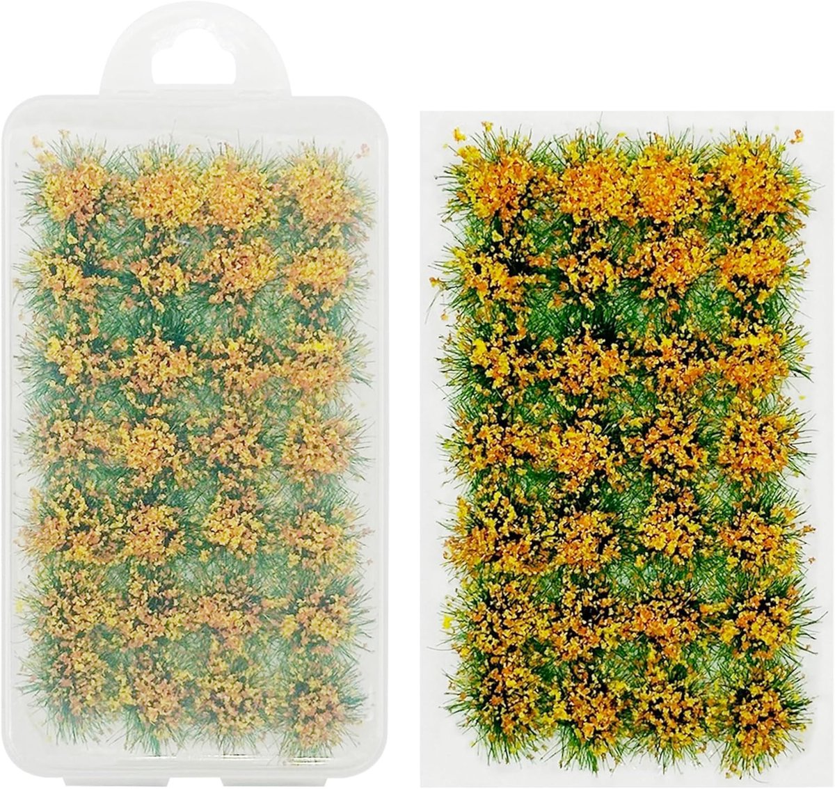 Static gras model 28 stuks - oranje bloemen - voor miniatuur treinlandschappen - eenvoudig aan te brengen - ShopVlot