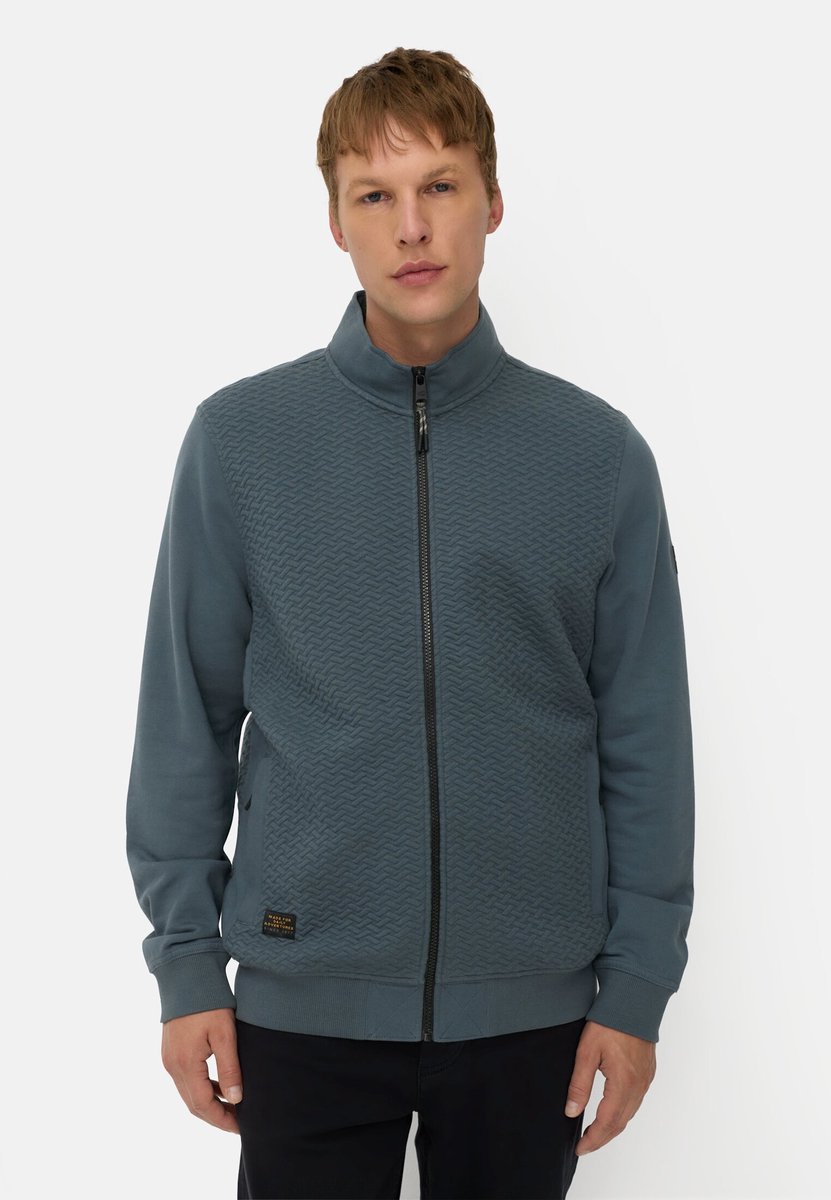 camel active Sweatjack met lichte opstaande kraag - Maat menswear-XL - Inktblauw