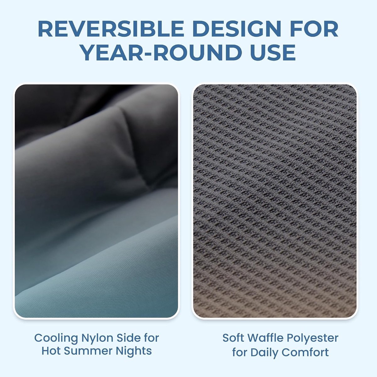Cooling Blanket 220 x 240 cm - Waffle Grid + Ice Silk - Dubbelzijdig - Voor een verkoelende slaap - ShopVlot