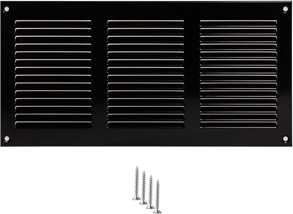 Ventilatie Deksel 25,5 x 10,2 cm - Metaal - Geschikt voor Wand en Plafond - Efficiënte luchtcirculatie - ShopVlot