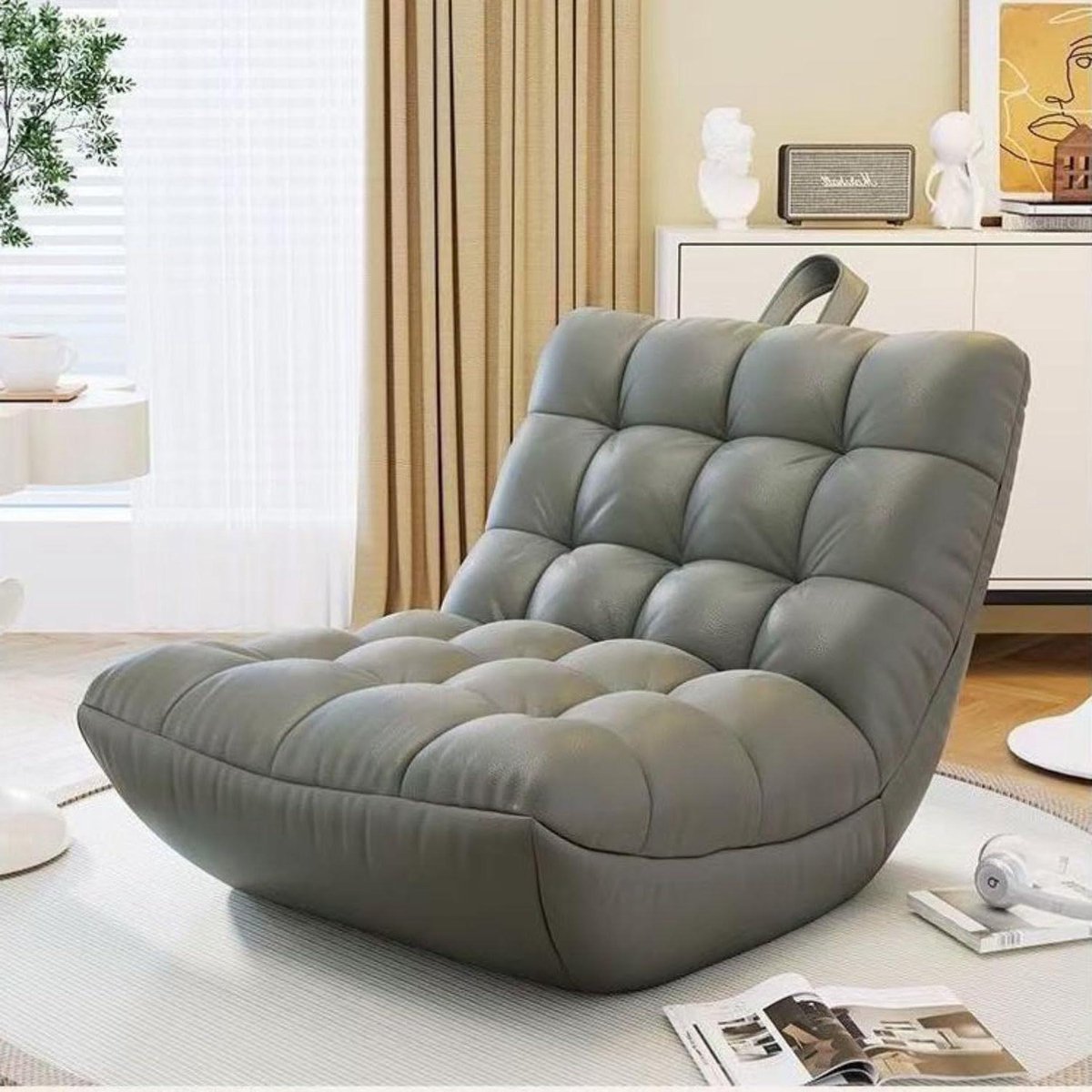 Zitzak Fauteuil - Luie Sofa Vulling - Ontspannen Zitten - Ergonomisch Geheugenschuim - Groot Formaat - Donkergrijs