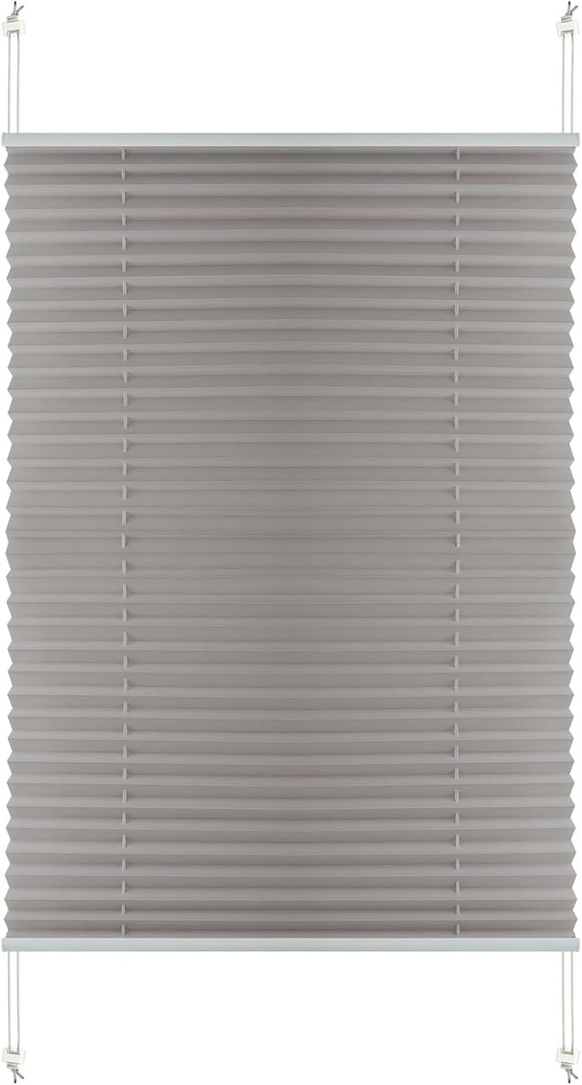plissegordijnen 35x100 cm - polyester - beige - geen boren nodig - ShopVlot