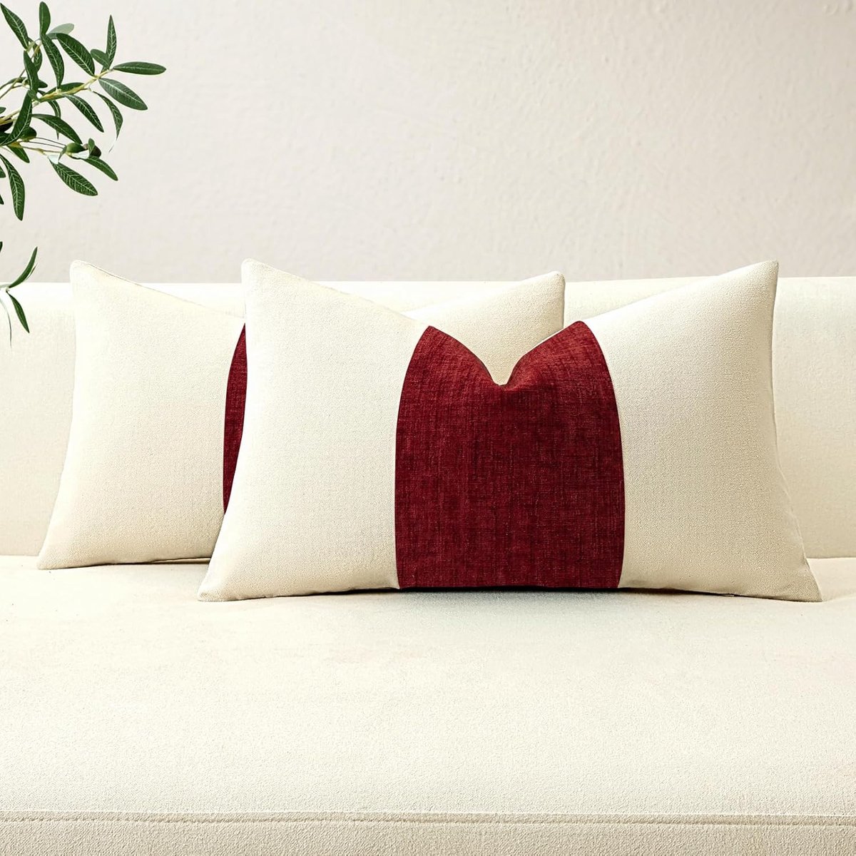 Kussenhoezen 30x50cm - Chenille en Linnen - Modern Minimalistisch - Perfect voor Woonkamer en Slaapkamer - ShopVlot