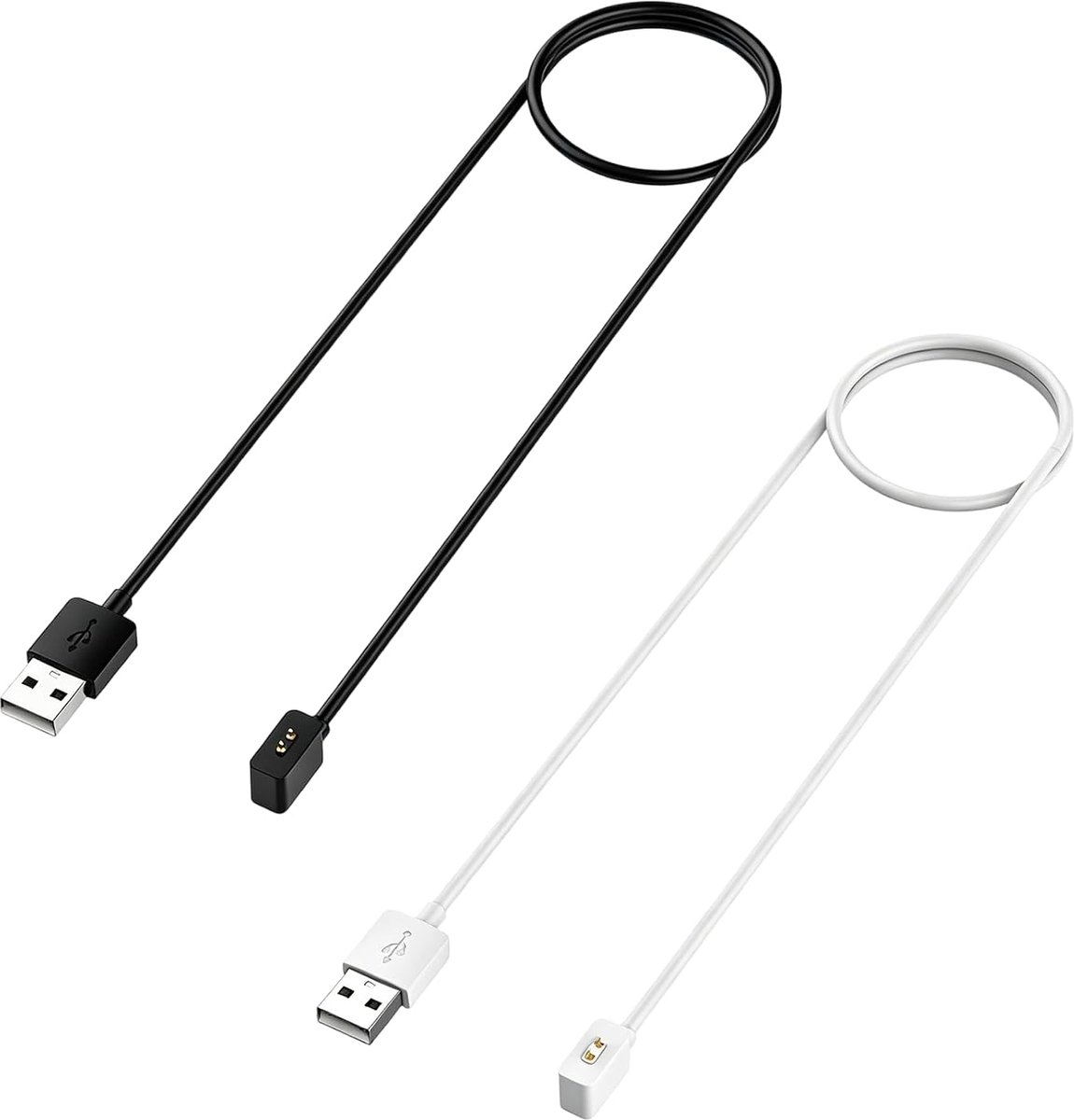 Oplaadkabel 100 cm - 2 stuks zwart en wit - USB-C vervangingen - eenvoudig aansluiten - ShopVlot