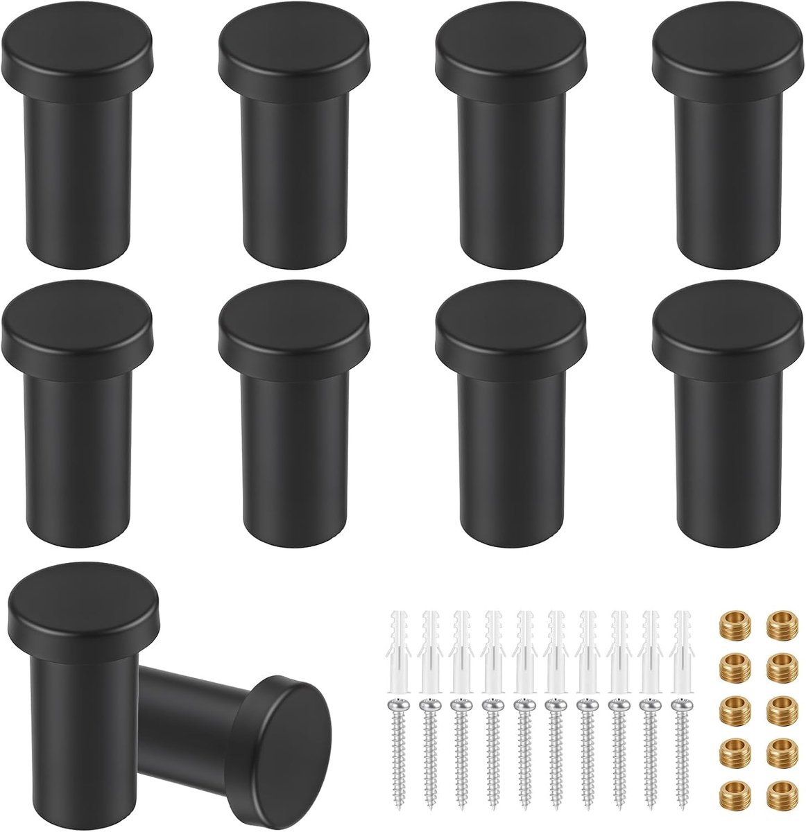 Wandhaken 10 stuks - cirkelvormig roestvrij staal - diameter 35 mm - eenvoudig te installeren - ShopVlot