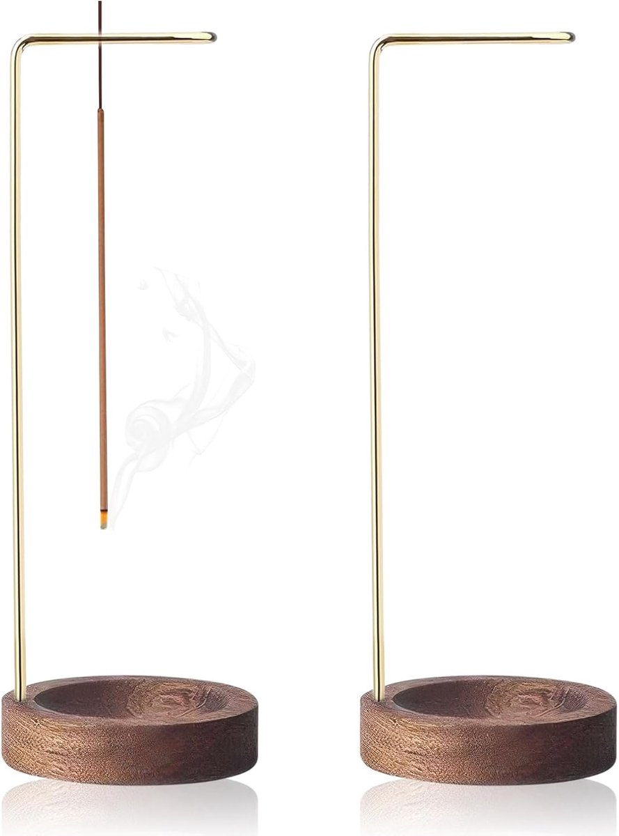 Incense stick holder - 2 stuks - houten design - voor meditatie en yoga - ShopVlot