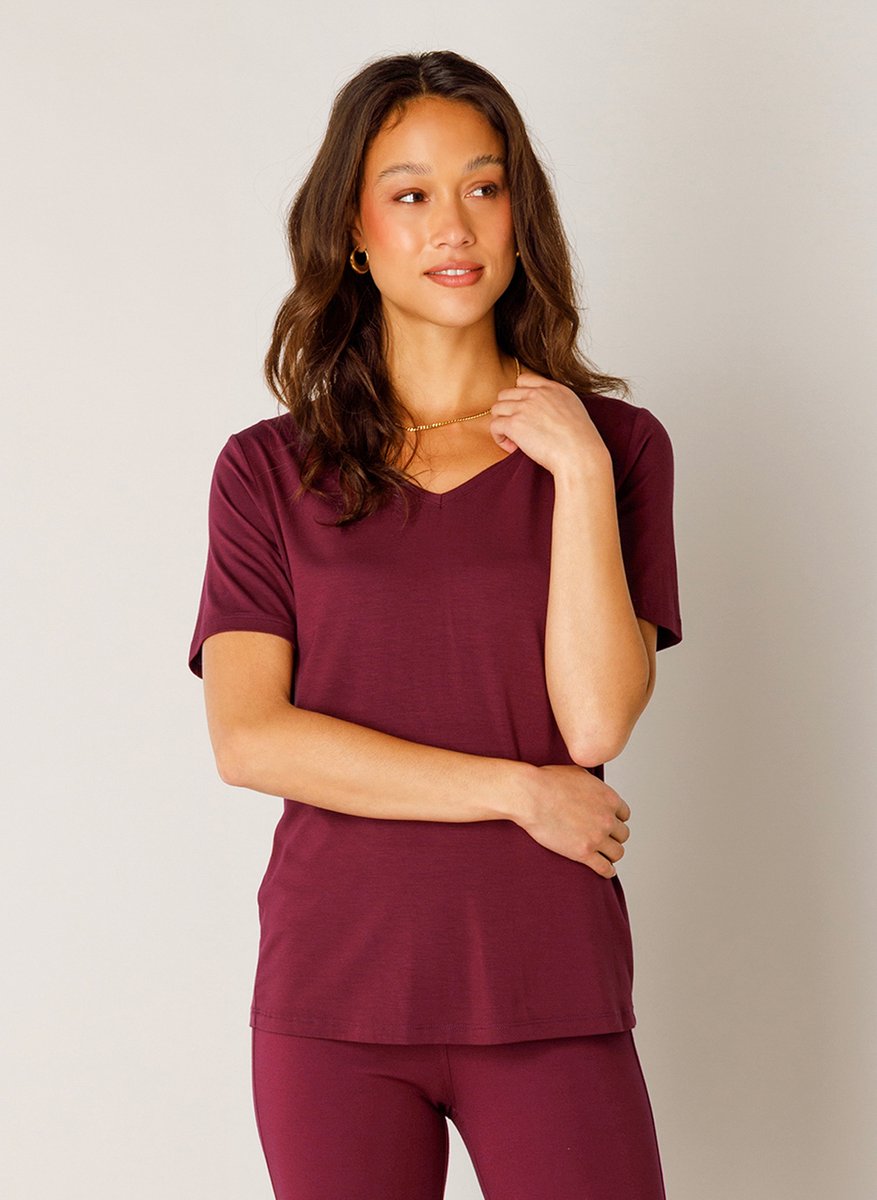 BASE LEVEL Yanic Jersey Shirt - Wine Red - maat 48