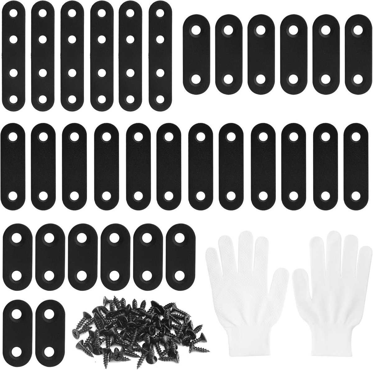 Flat connectors set 32 stuks - roestvrij staal - verschillende maten - ideaal voor meubelreparatie - ShopVlot