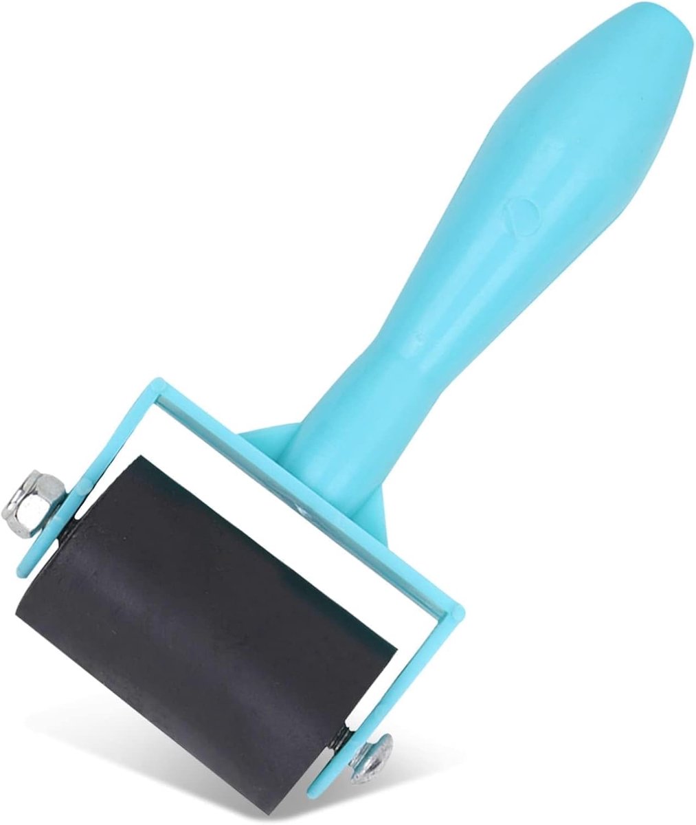 SnelShoppen - 1 Pack Rubber Roller Brayer - Verfkwast Rubber Roller, Inkten en Stempelen Kunst Gereedschap, 3.5cm Groen, Handzaam en Duurzaam