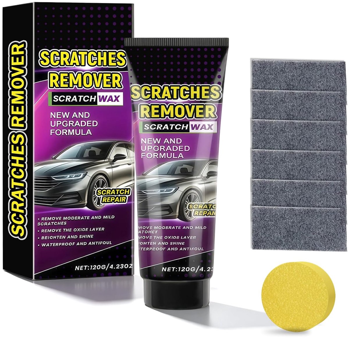 Nano krassen verwijder doek - schoonmaak en polijstset - 6 nano doeken + 120 g krassen herstelpasta - ShopVlot