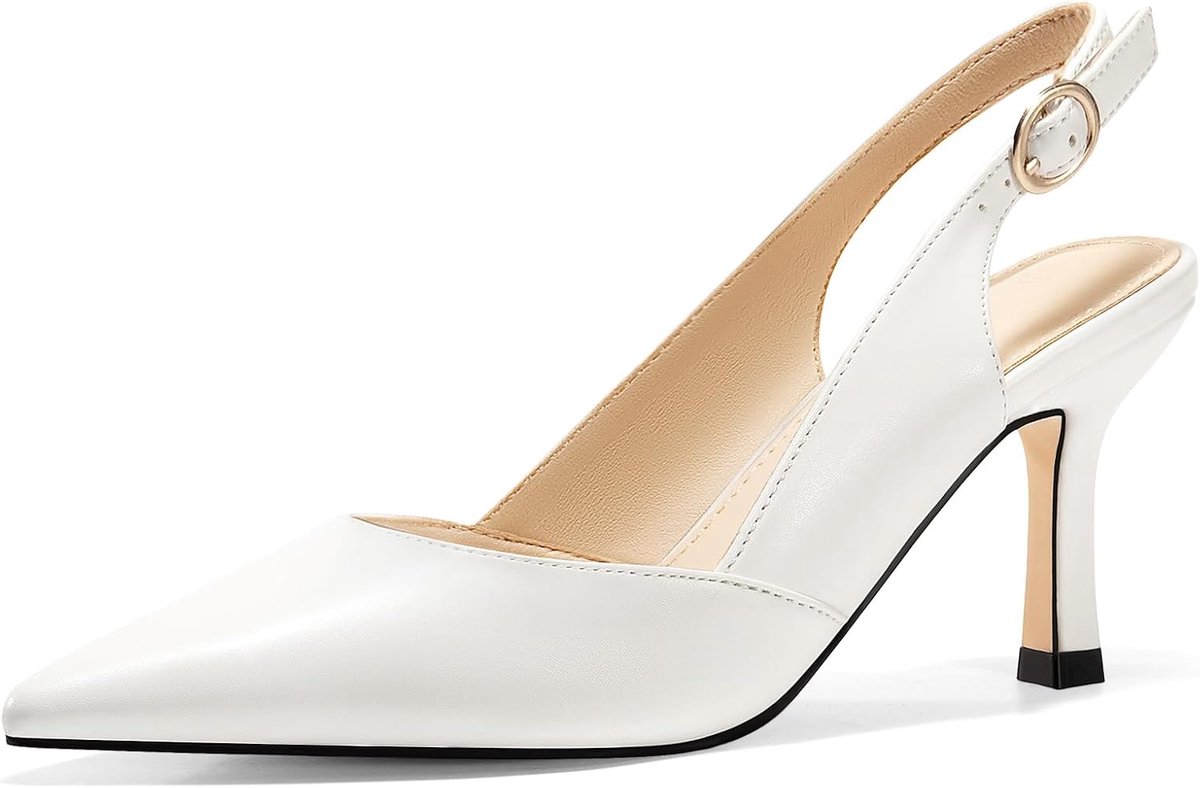 Damesschoenen met lage hak - rugloos - vintage stijl - perfect voor bruiloften - ShopVlot