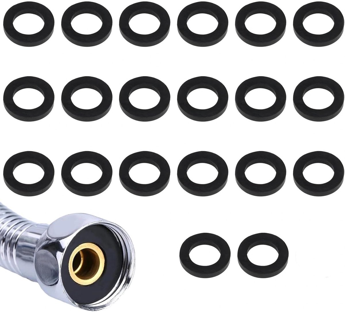O-Ringen Set 20 Stuks - Rubber afdichtringen - 19mm buitenmaat - Perfect voor kranen en douches - ShopVlot