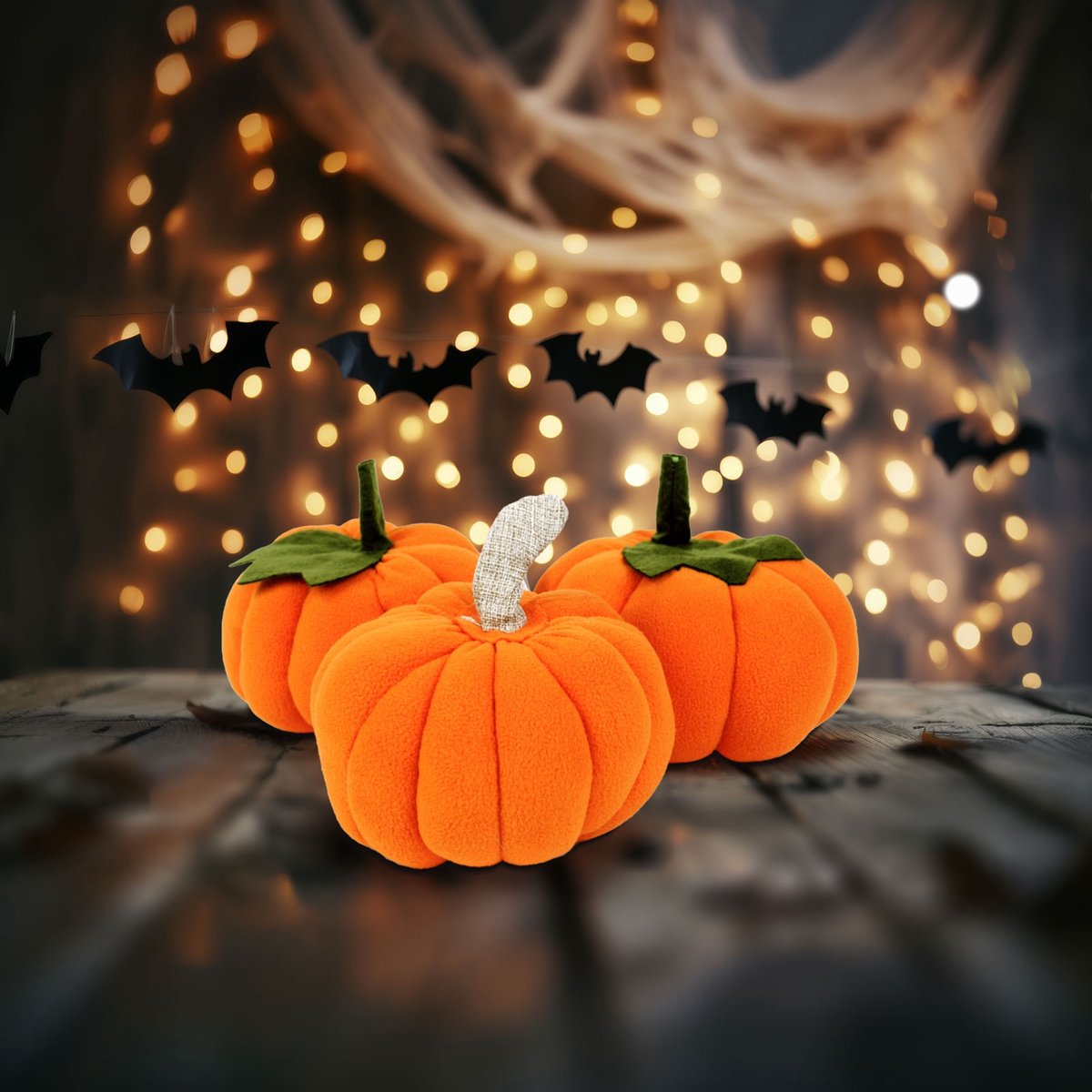 Halloween pompoendecoratie - 13 x 13 x 14 cm - 3 soorten 1 Stuks [58339]