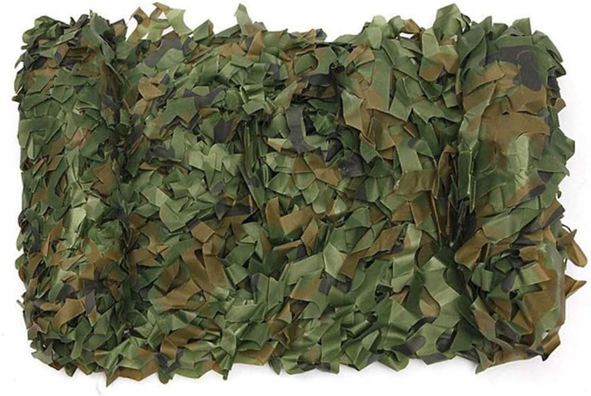 Camouflage net tent 3 m x 5 m - Oxford polyester - Waterdicht en rotbestendig - Ideaal voor jagen en kamperen - SnelShoppen