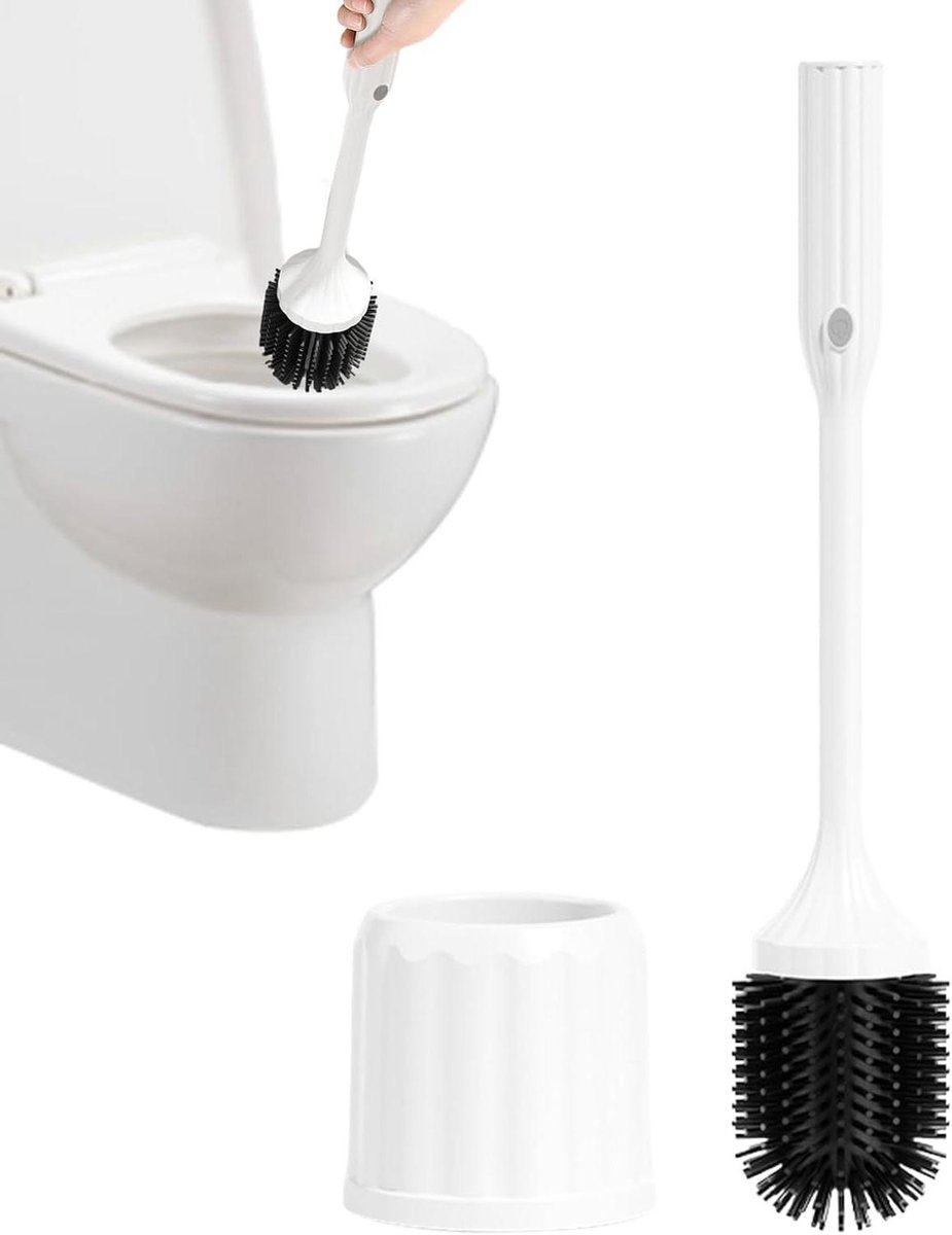 Elektrische Toiletborstel - Hoekschrobber Houder - Badkamer Reinigen - 360 Graden Rotatie - 418 x 114 cm - Wit