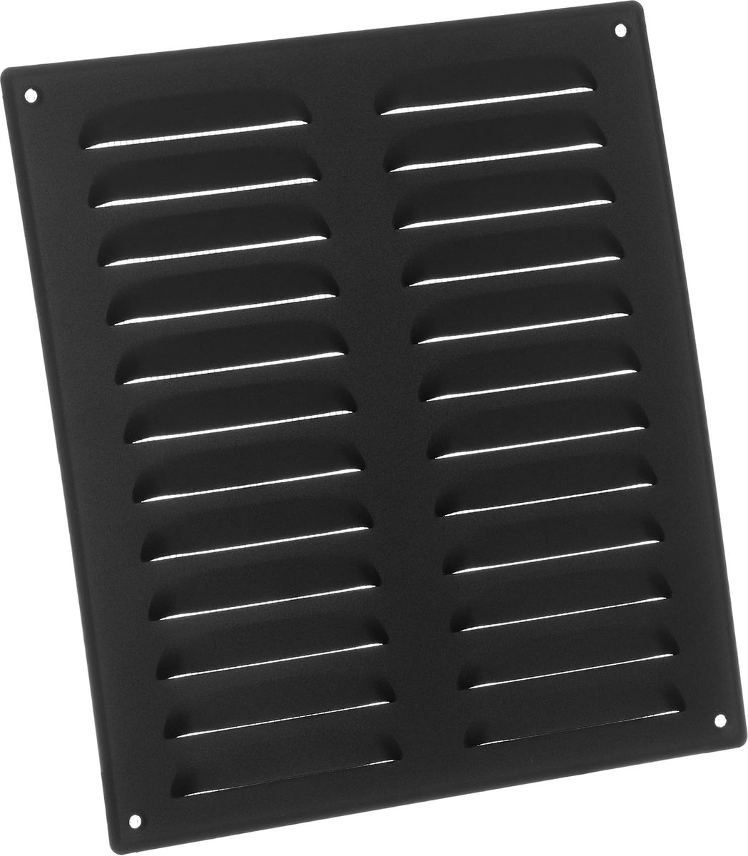 Ventilatierooster 260 x 280 mm - antraciet - staal met insectenbescherming - snel te monteren - ShopVlot