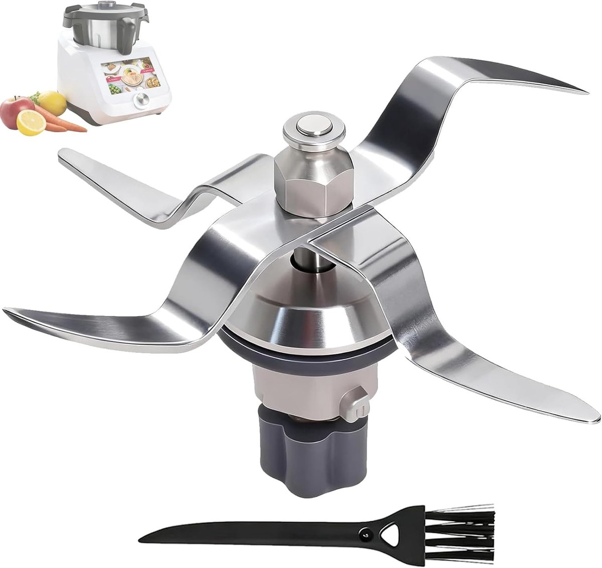 Reservemes voor Monsieur Cuisine - roestvrij staal - met afdichting en reinigingsborstel - eenvoudig te reinigen - ShopVlot