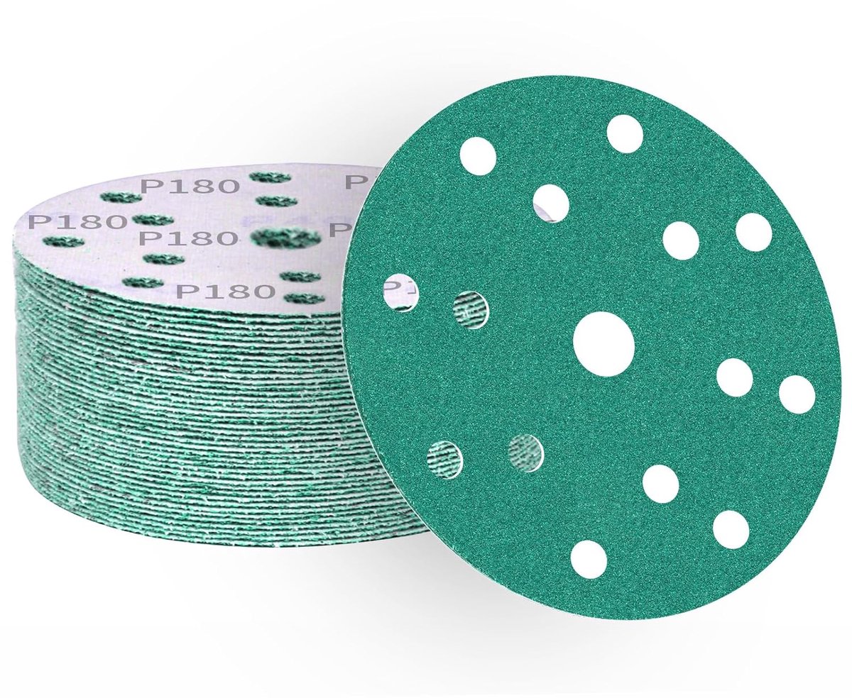 Schuurpapier 150mm 50st 180 grit - Velcro - 15 gaten - Ideaal voor houtbewerking - ShopVlot