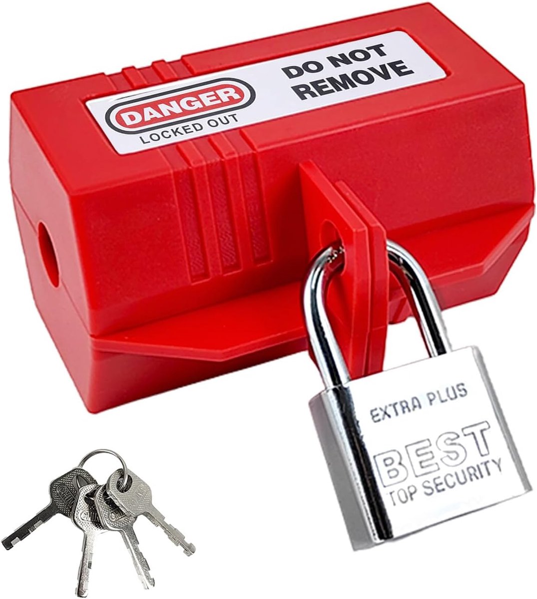 Lockbare socket 90 x 51 x 51 mm - Reddish kleur - Mortise lock met hangslot - Veiligheidsoplossing voor stopcontacten - ShopVlot