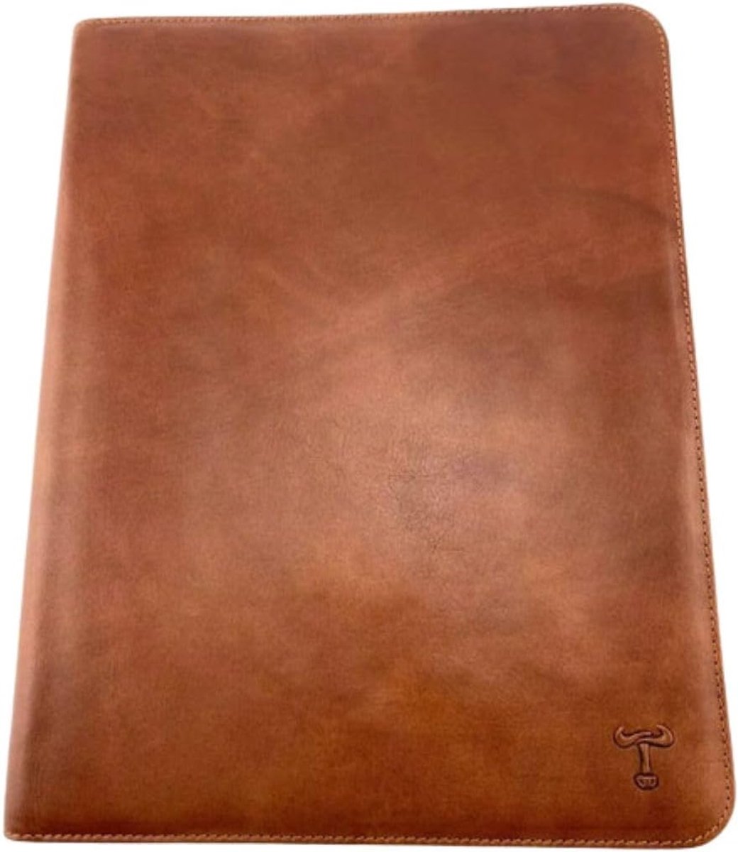 Folio case A4 - plantaardig gelooid leer - rits organizer - ideaal voor professioneel gebruik - ShopVlot