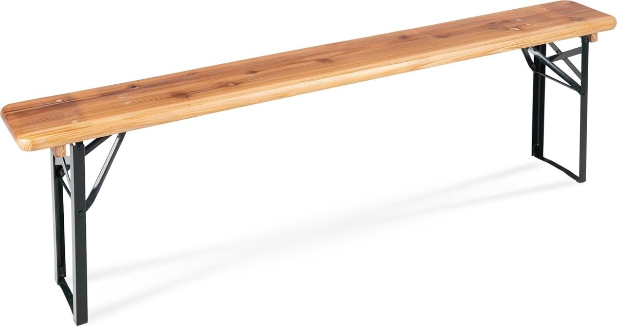 Bierbank 177 cm - Natuurlijk hout - Robuuste metalen scharnieren - Comfortabel zitten voor feesten - ShopVlot